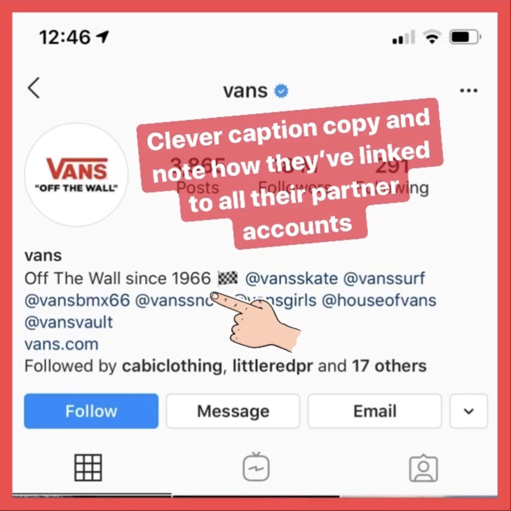 Net A Porter fashion brand Instagram bio example